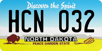ND license plate HCN032