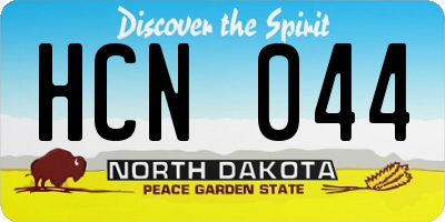 ND license plate HCN044