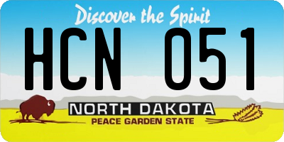 ND license plate HCN051