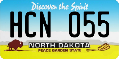 ND license plate HCN055