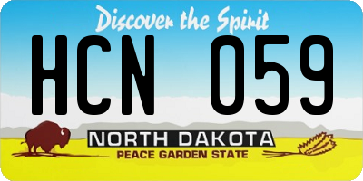 ND license plate HCN059