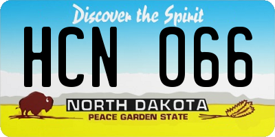ND license plate HCN066