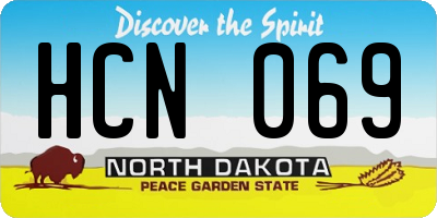 ND license plate HCN069
