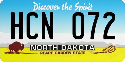 ND license plate HCN072