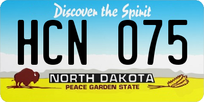 ND license plate HCN075