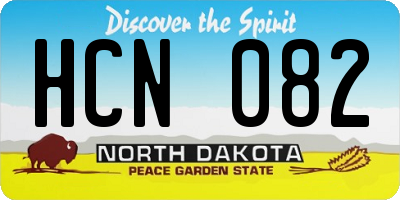 ND license plate HCN082