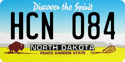 ND license plate HCN084