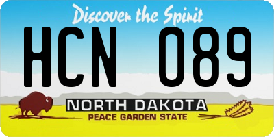 ND license plate HCN089