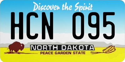 ND license plate HCN095
