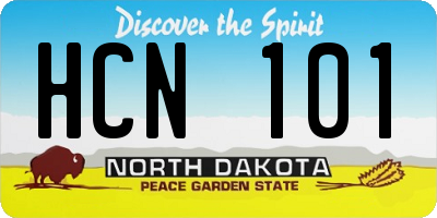 ND license plate HCN101