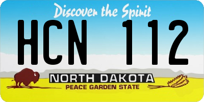ND license plate HCN112