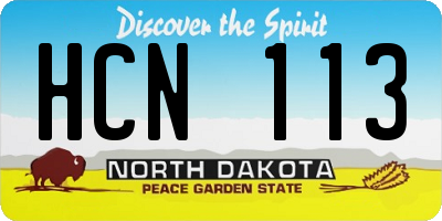 ND license plate HCN113