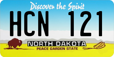 ND license plate HCN121