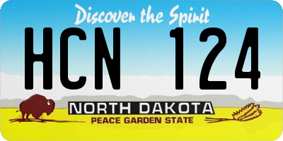 ND license plate HCN124