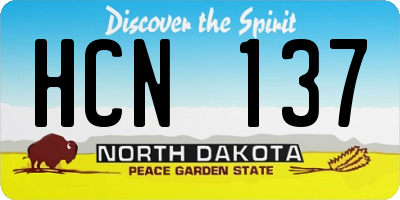 ND license plate HCN137