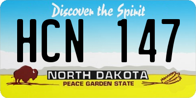 ND license plate HCN147