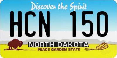 ND license plate HCN150