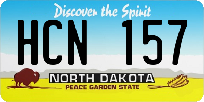 ND license plate HCN157