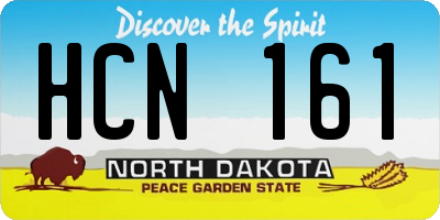 ND license plate HCN161