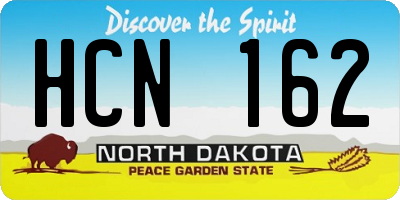 ND license plate HCN162