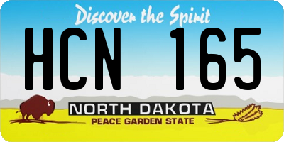 ND license plate HCN165