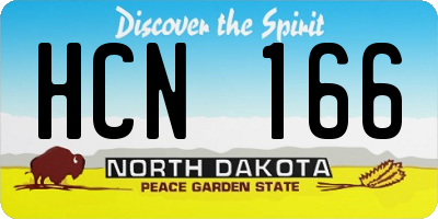 ND license plate HCN166