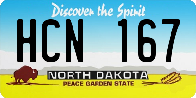 ND license plate HCN167