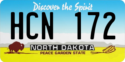 ND license plate HCN172