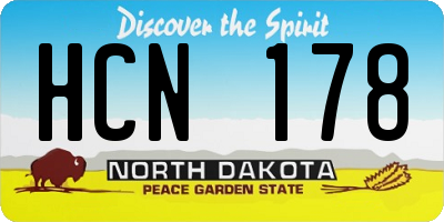 ND license plate HCN178