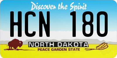 ND license plate HCN180