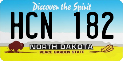 ND license plate HCN182