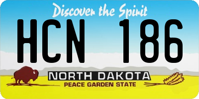 ND license plate HCN186
