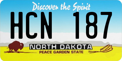 ND license plate HCN187