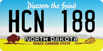 ND license plate HCN188