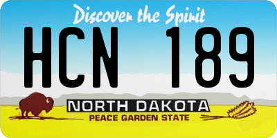 ND license plate HCN189