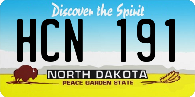 ND license plate HCN191