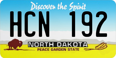 ND license plate HCN192
