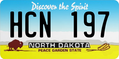 ND license plate HCN197