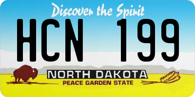 ND license plate HCN199