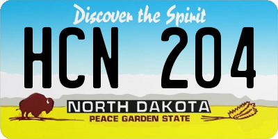ND license plate HCN204