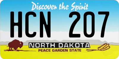 ND license plate HCN207
