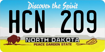ND license plate HCN209