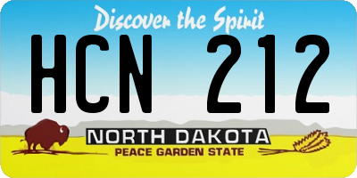 ND license plate HCN212