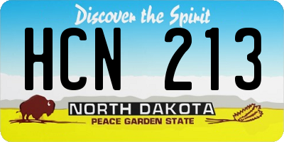 ND license plate HCN213