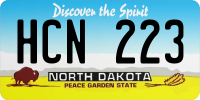 ND license plate HCN223