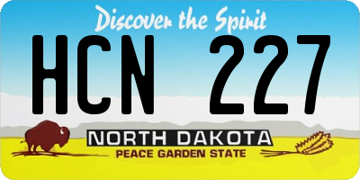 ND license plate HCN227