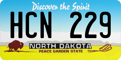 ND license plate HCN229