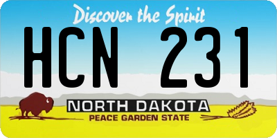 ND license plate HCN231