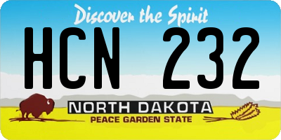 ND license plate HCN232