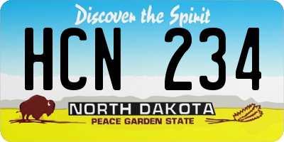 ND license plate HCN234